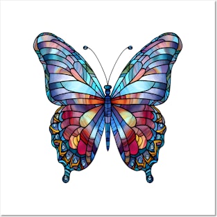 Stained Glass Colorful Butterfly #4 Posters and Art